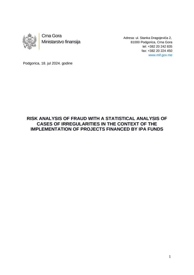 Fraud risk analysis with statistical data