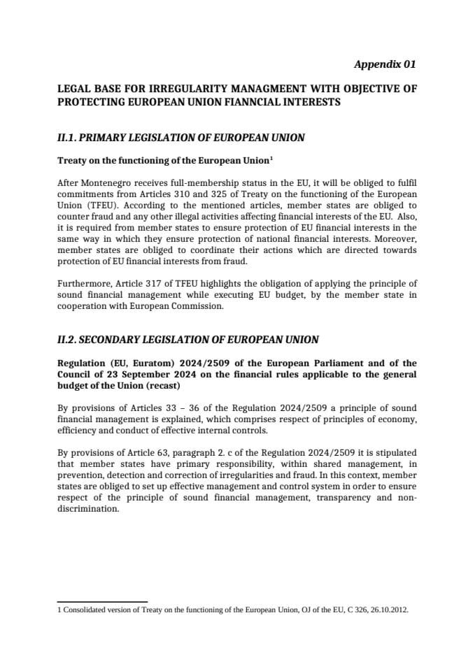 Appendix 01 - Legal base