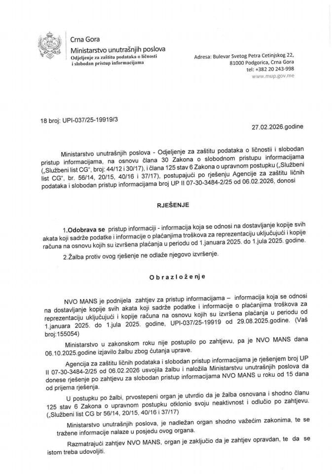 rješenje br. 18-UPI-037/25-19919/3