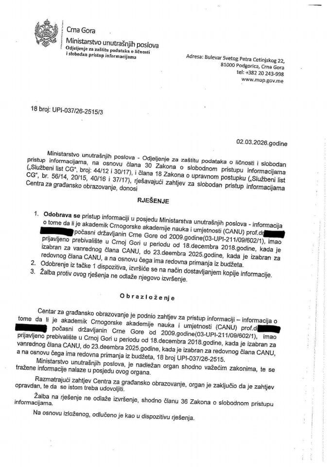 rješenje br. 18-UPI-037/26-2515/3