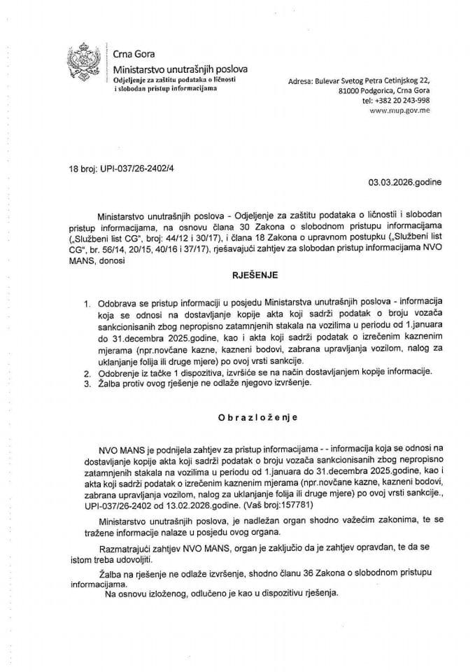 rješenje br. 18-UPI-037/26-2402/4