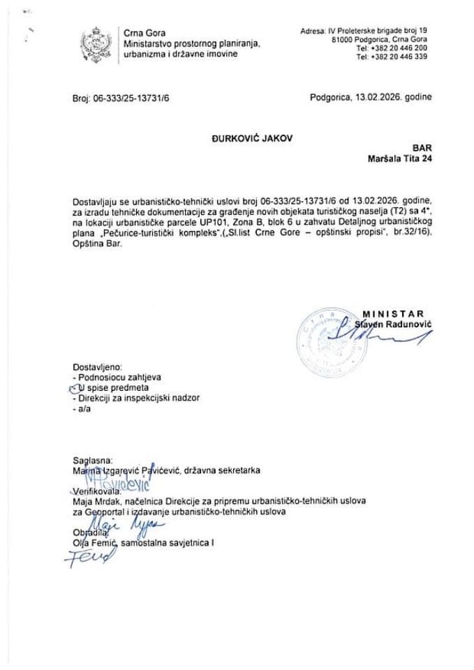 Izdati urbanističko-tehnički uslovi - 06-333-25-13731-6 ĐURKOVIĆ JAKOV