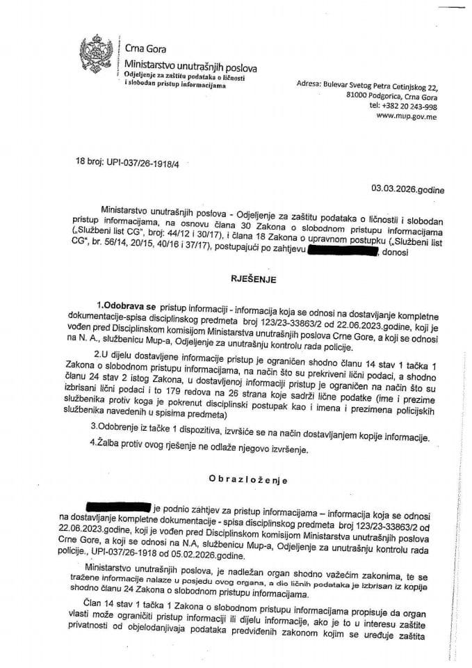 rješenje br. 18-UPI-037/26-1918/4