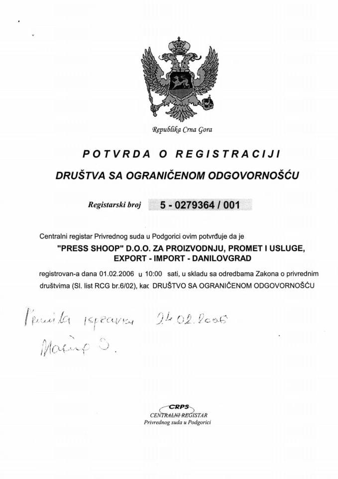 Informacija I 05/02-UP-303/4-25