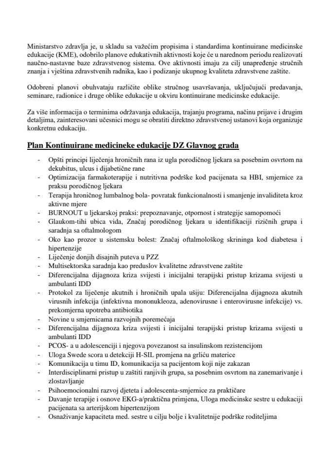 Odobreni Planovi KME