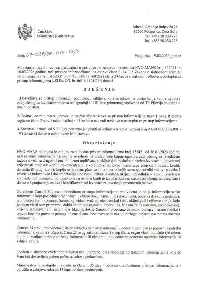 Nvo Mans-rjesenje dozvola  157421 Te Pljevlja