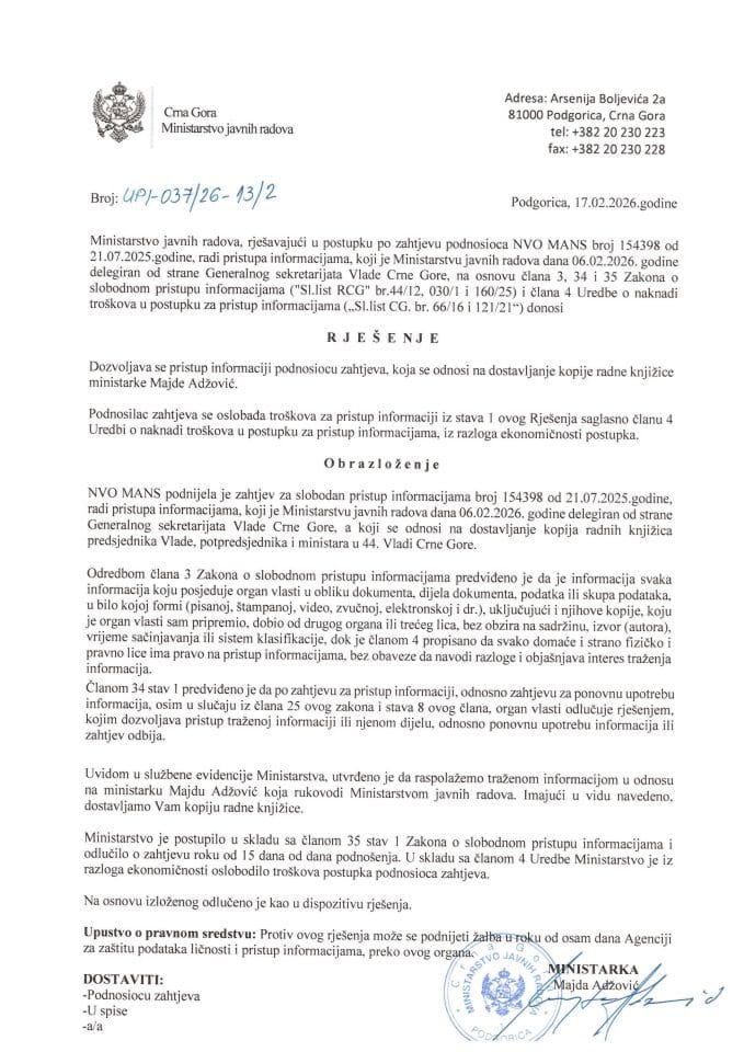 Mans 154398 rješenje o dozvoli