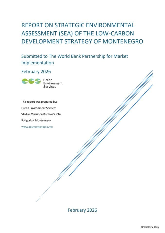 Report on Strategic Environmental Assessment (sea) of the Low-carbon Development Strategy of Montenegro