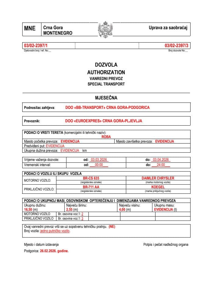 BB-TRANSPORT 03-02-2397-EUROEXPRES-mart-mjesečna