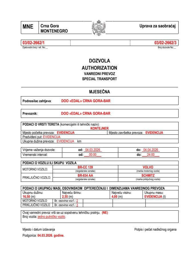 EDAL 03-02-2662-mart-mjesečna