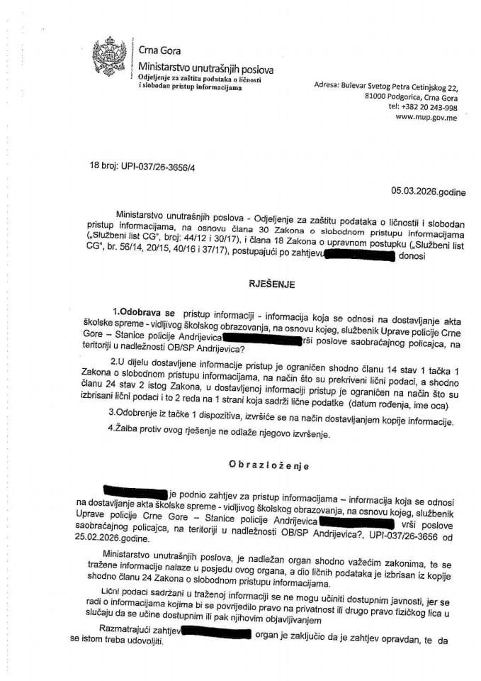 rješenje br. 18-UPI-037/26-3656/4