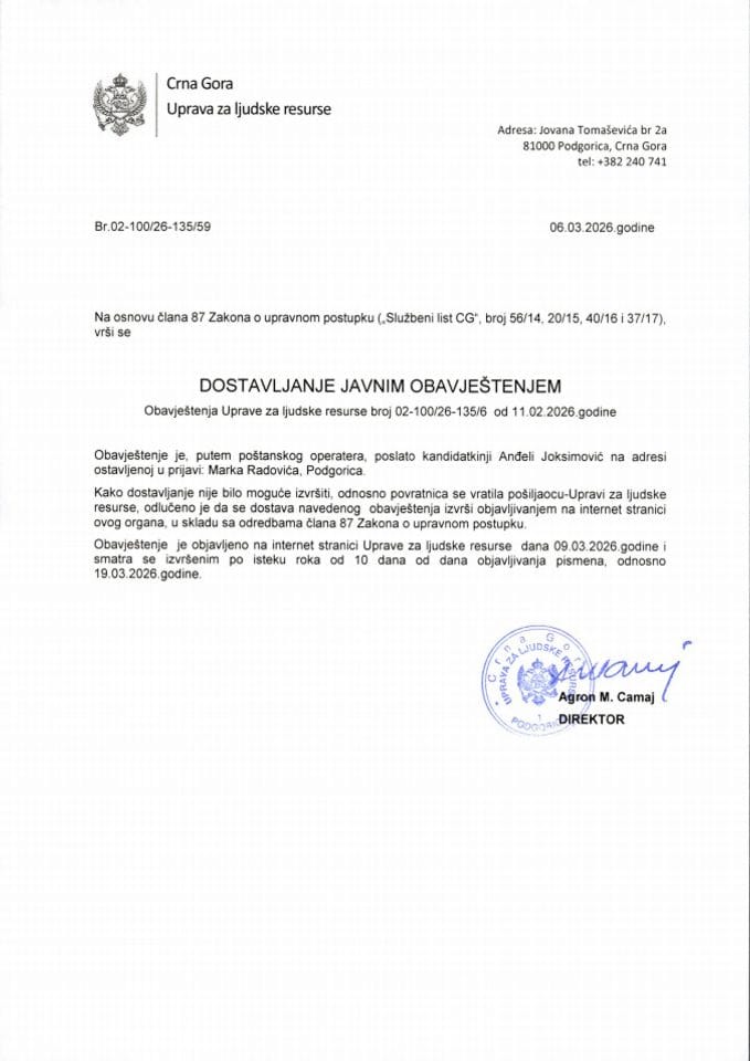 Javni oglas-02-100-23-323-3 od 27.01.2023-za potrebe MUP-a-ANĐELA JOKSIMOVIĆ_135_6_11.02