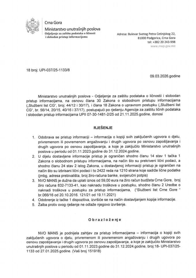 rješenje br. 18- UPI- 037/25-1133/8