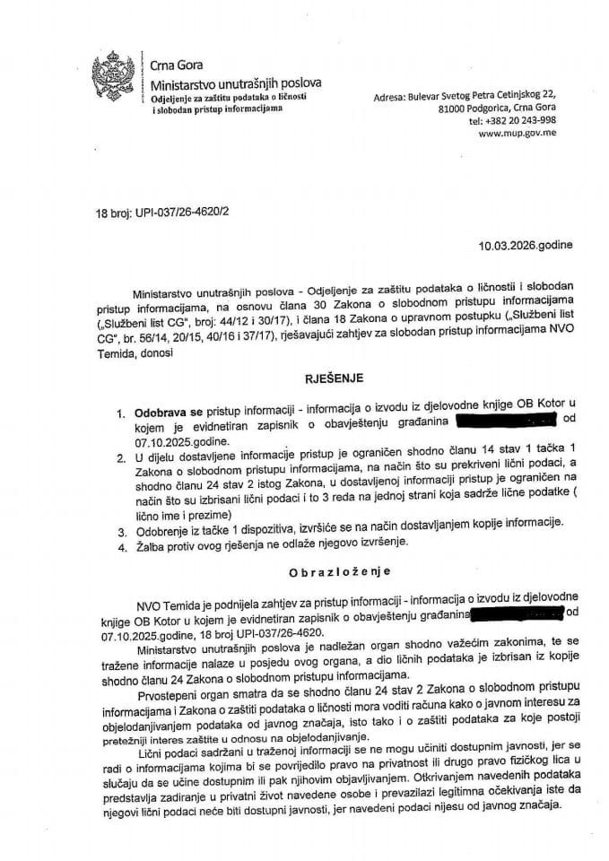 rješenje br. 18-UPI-037/26-4620/2