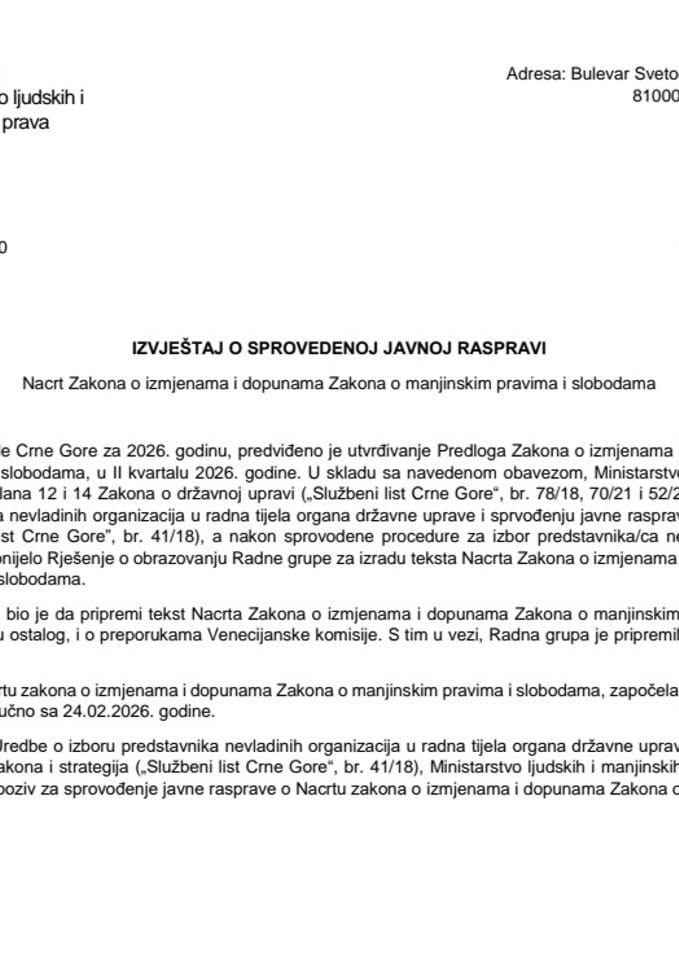 Izvještaj sa javne rasprave o Nacrtu Zakona o izmjenama i dopunama Zakona o manjinskim pravima i slobodama F (1)