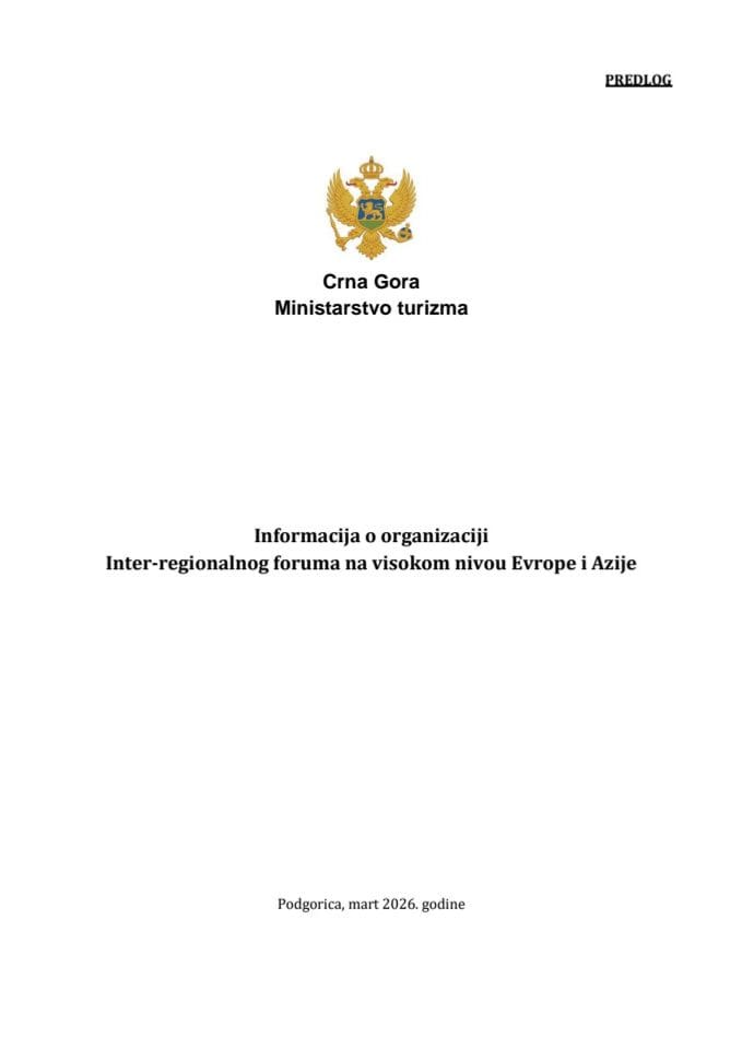 Informacija o organizaciji Inter-regionalnog foruma na visokom nivou Evrope i Azije