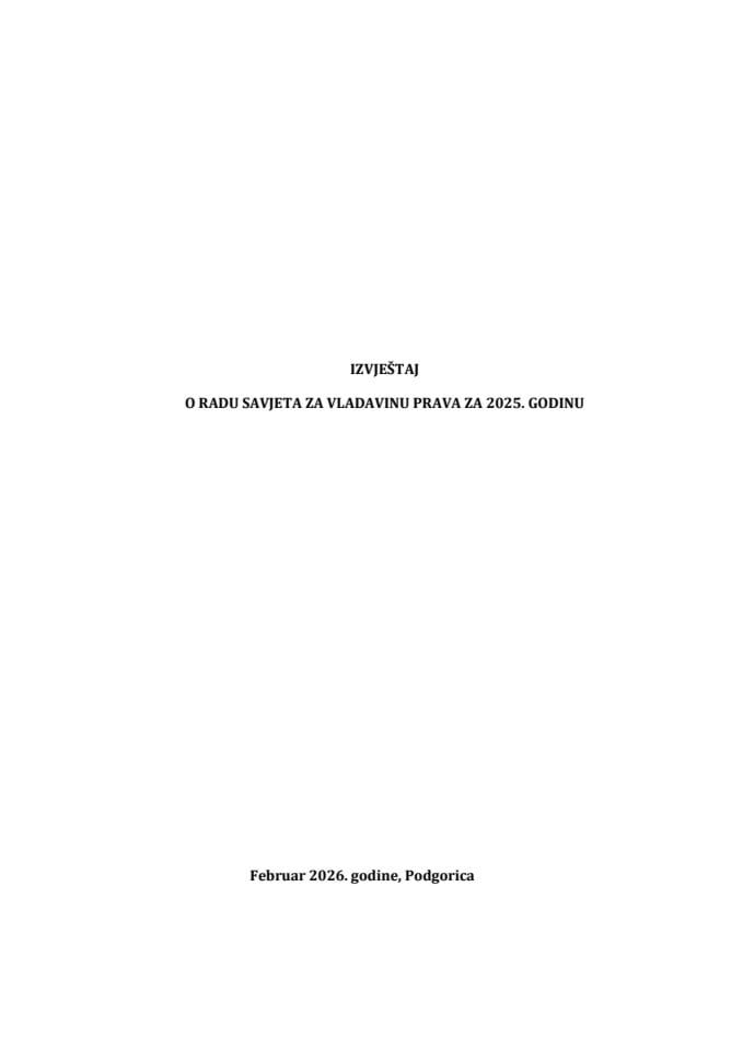Izvještaj o radu Savjeta za vladavinu prava za 2025. godinu