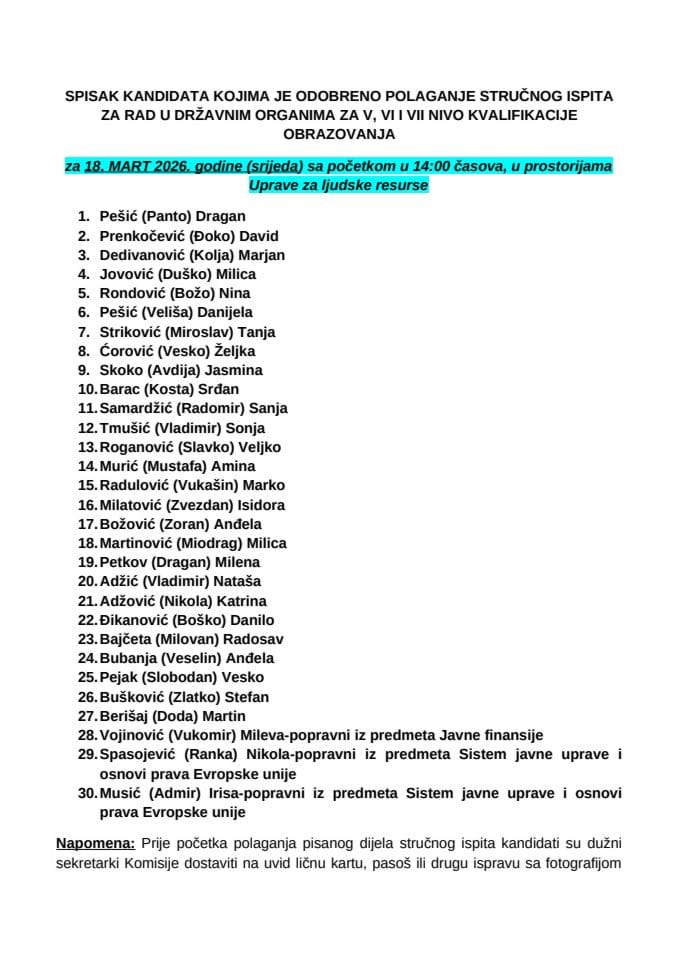 Списак кандидата 18.март 2026. године-ВСС