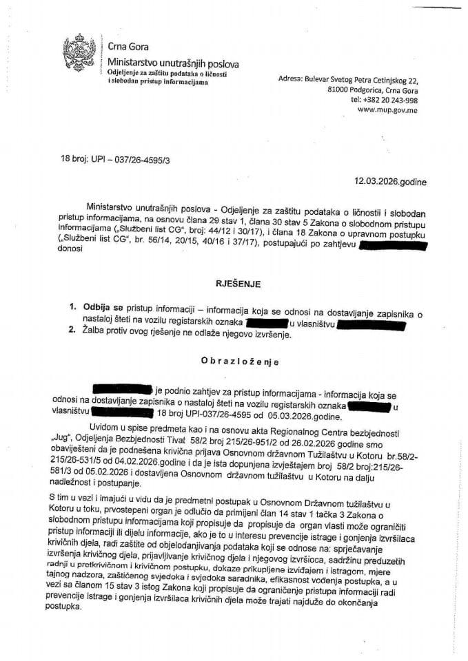 rješenje br.  18-UPI-037/26-4595/3