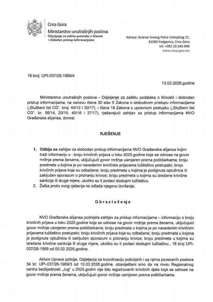 rješenje br. 18-UPI-037/26-1969/4