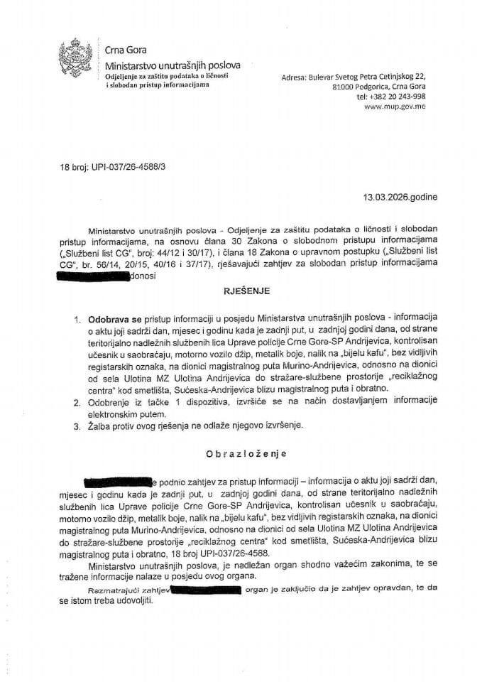 rješenje br. 18-UPI-037/26-4588/3