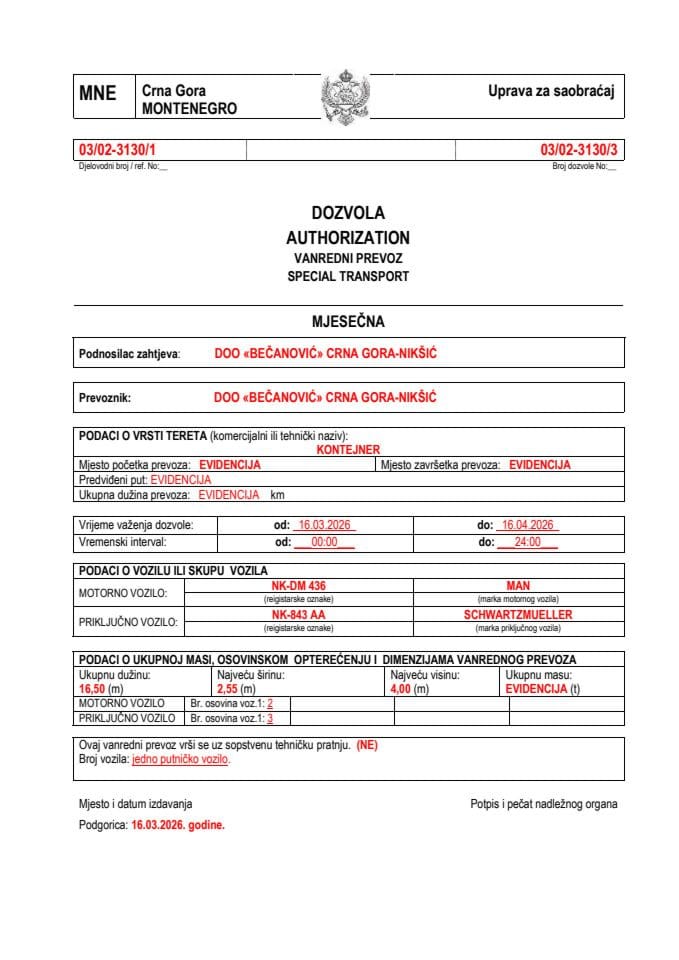 BEČANOVIĆ 03-02-3130-mart-mjesečna