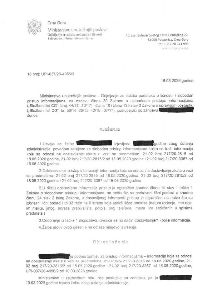 rješenje br. 18-UPI-037/26-4956/3