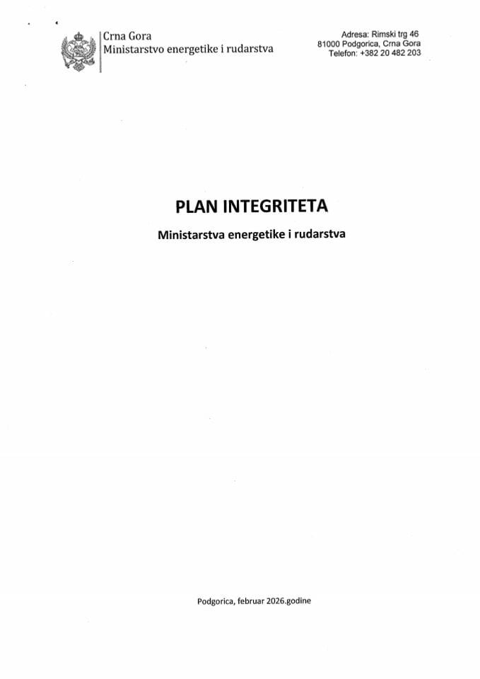 Plan integriteta 2026-2028