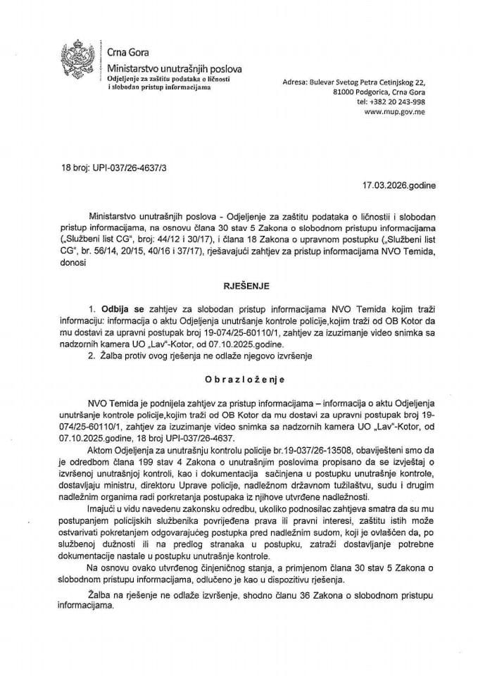 rješenje br. 18-UPI-037/26-4637/3