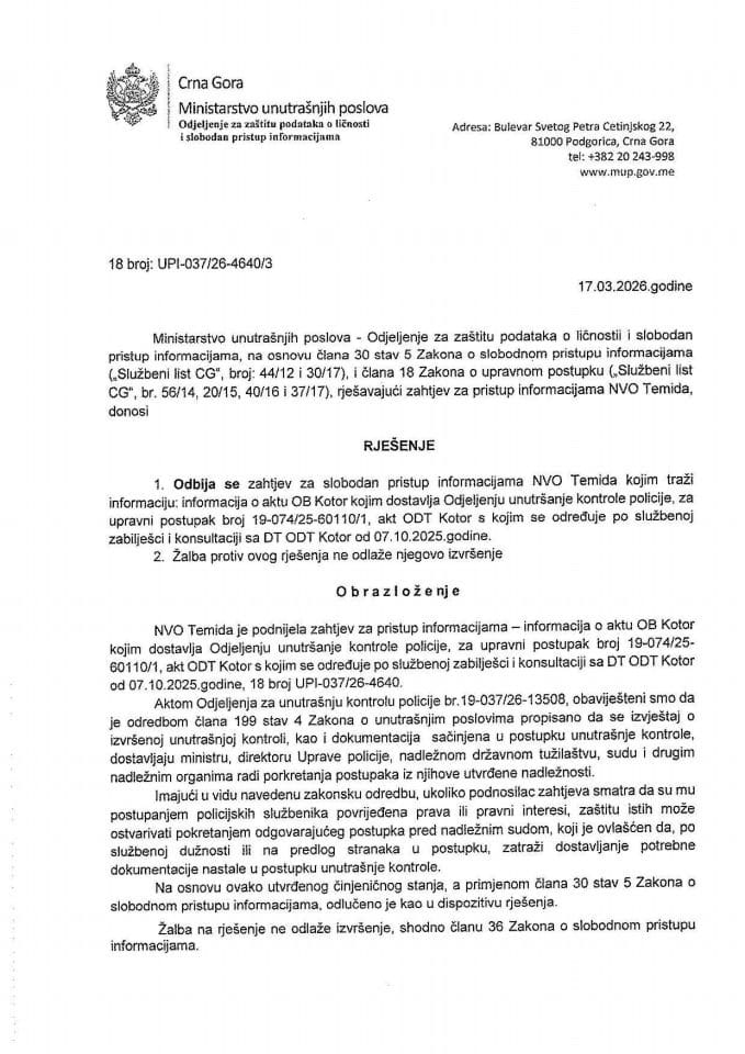 rješenje br. 18-UPI-037/26-4640/3