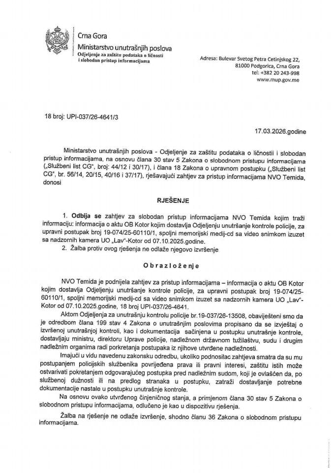 rješenje br. 18-UPI-037/26-4641/3
