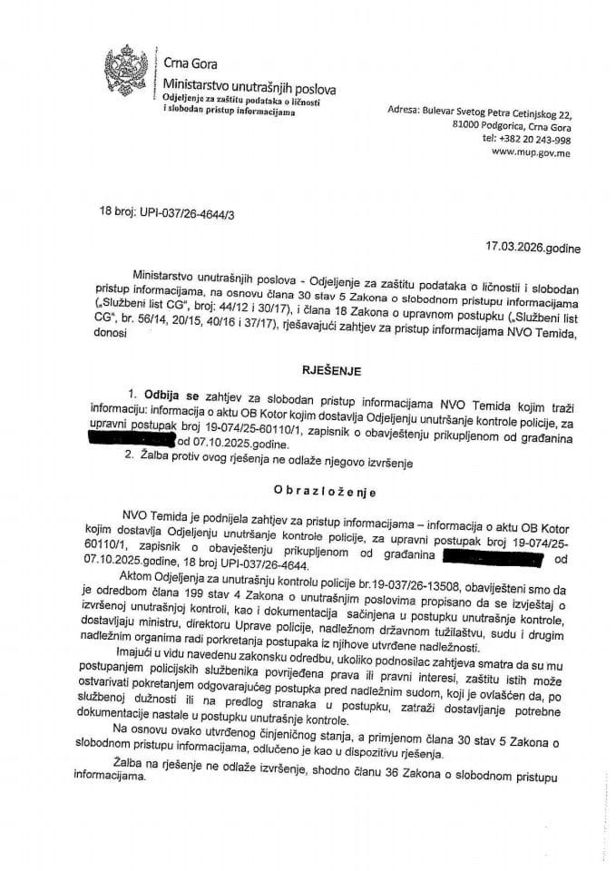 rješenje br. 18-UPI-037/26-4644/3