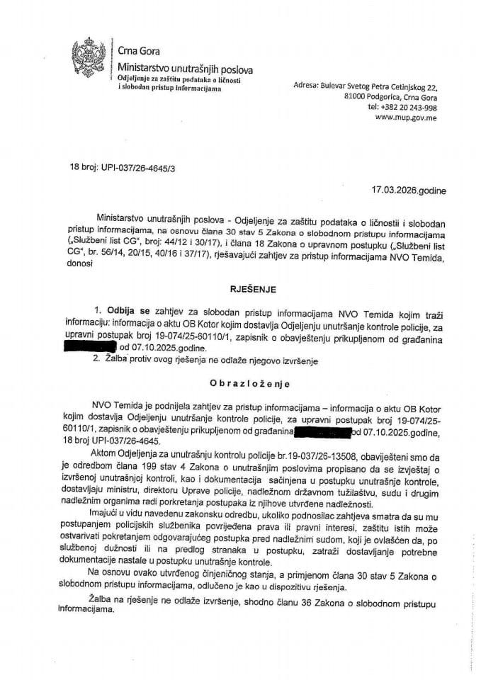 rješenje br. 18-UPI-037/26-4645/3