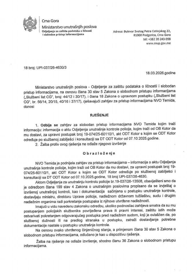 rješenje br. 18-UPI-037/26-4630/3