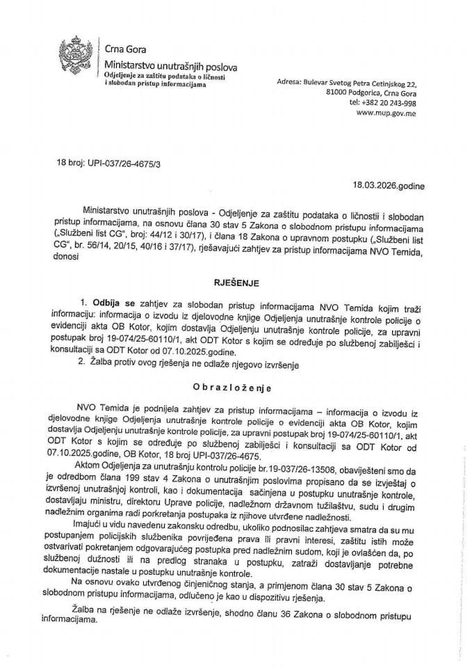 rješenje br. 18-UPI-037/26-4675/3