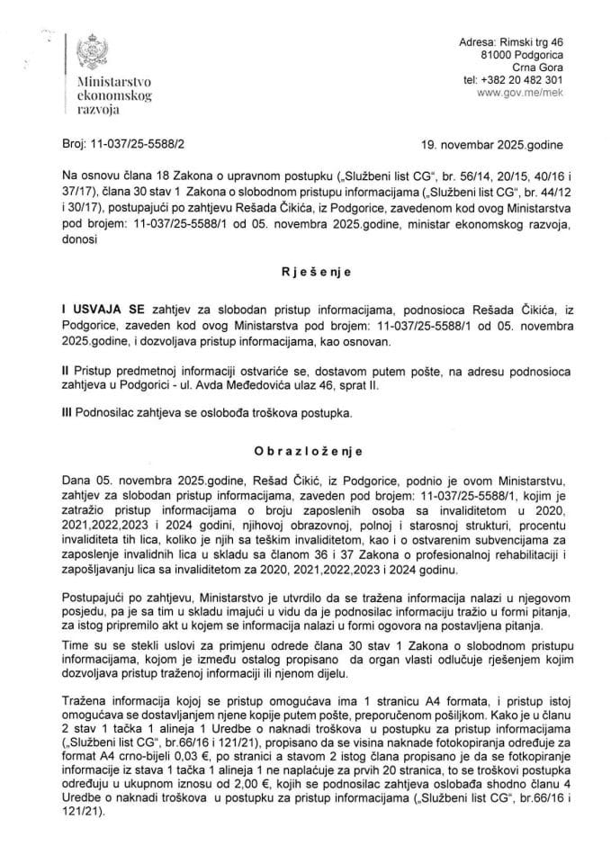 Rjesenje Resad Cikic Spi