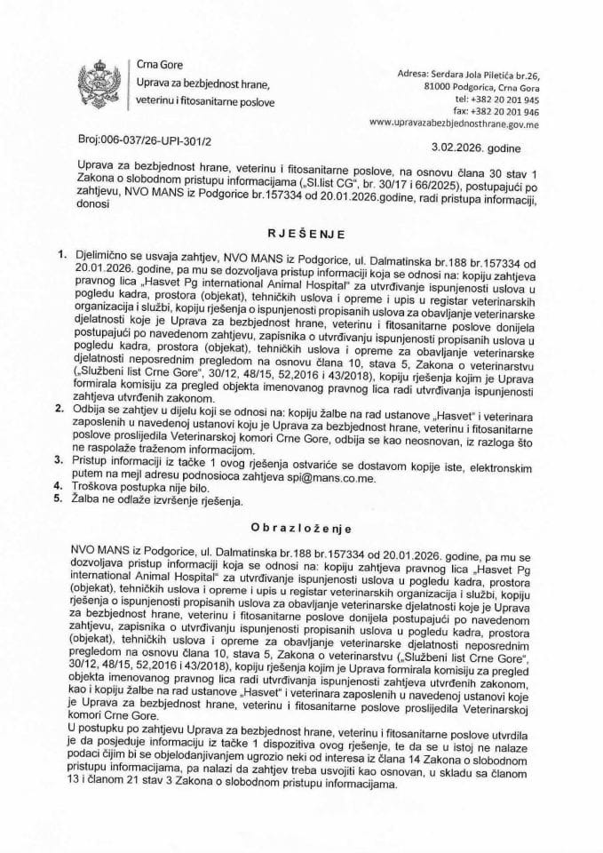 Rješenje 006-037/26-UPI-301/2 sa dokumentacijom