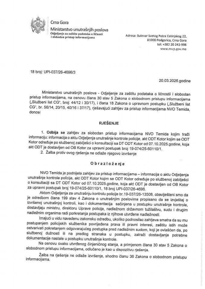 rješenje br. 18-UPI-037/26-4696/3