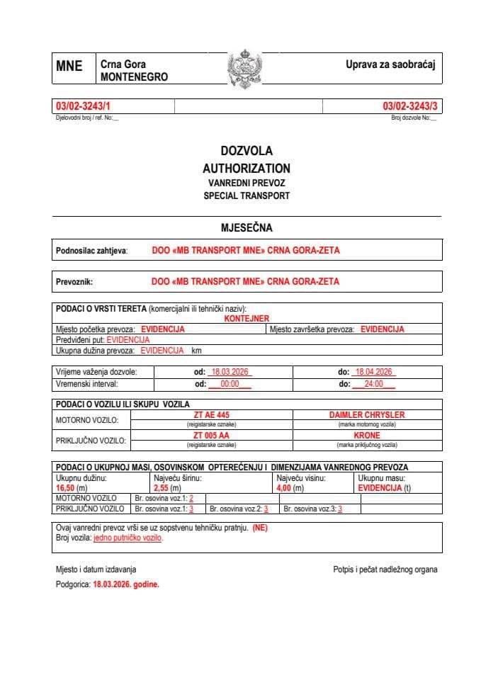 MB TRANSPORT MNE 03-02-3243-mart-mjesečna