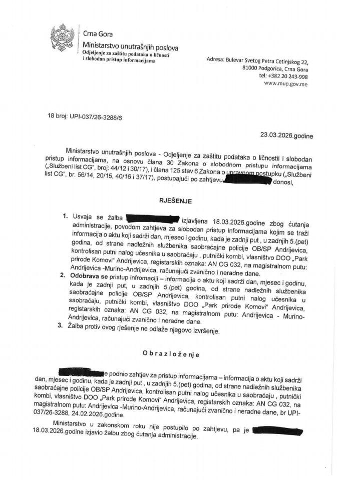 rješenje br. 18-UPI-037/26-3288/6