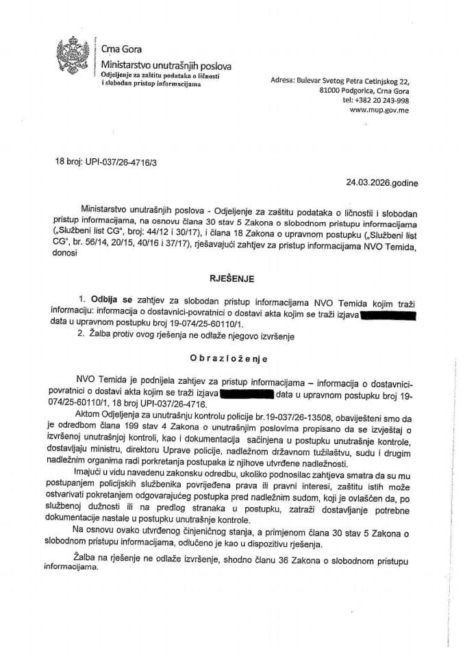 rješenje br. 18-UPI-037/26-4716/3