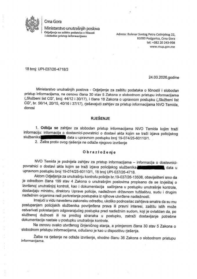 rješenje br. 18-UPI-037/26-4718/3