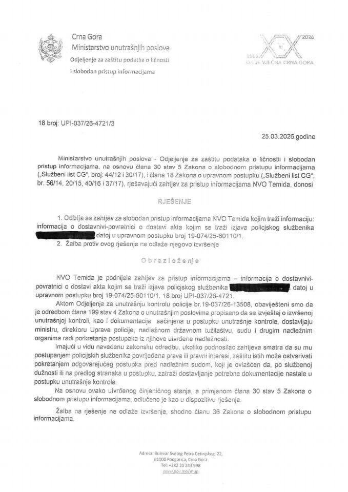 rješenje br. 18-UPI-037/26-4721/3