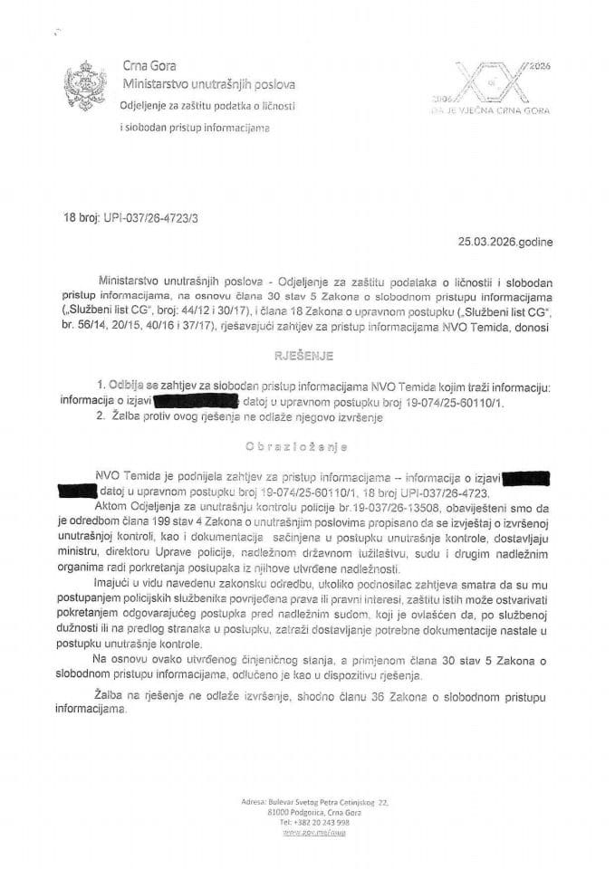 rješenje br. 18-UPI-037/26-4723/3