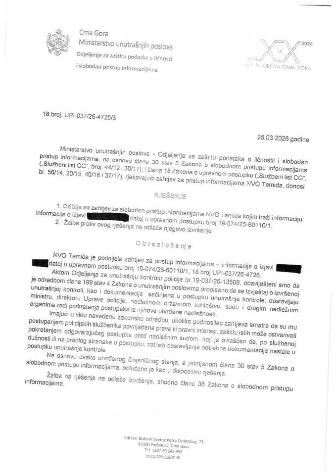 rješenje br. 18-UPI-037/26-4726/3