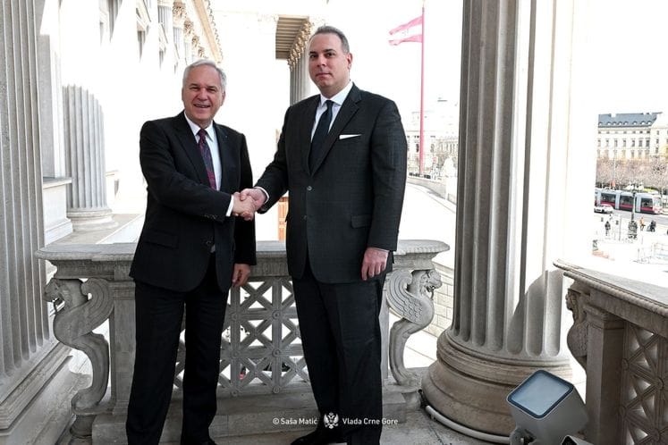 Filip Ivanović sa predsjednikom Nacionalnog savjeta (parlamenta) Austrije Valterom Rozenkrancom