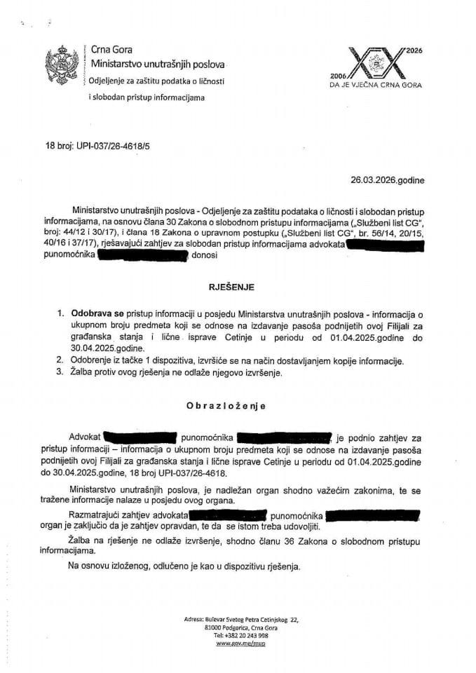 rješenje br. 18-UPI-037/26-4618/5