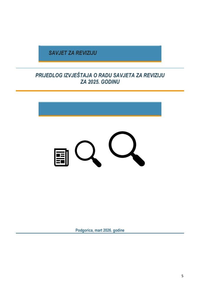 Izvještaj o radu Savjeta za reviziju za 2025. godinu