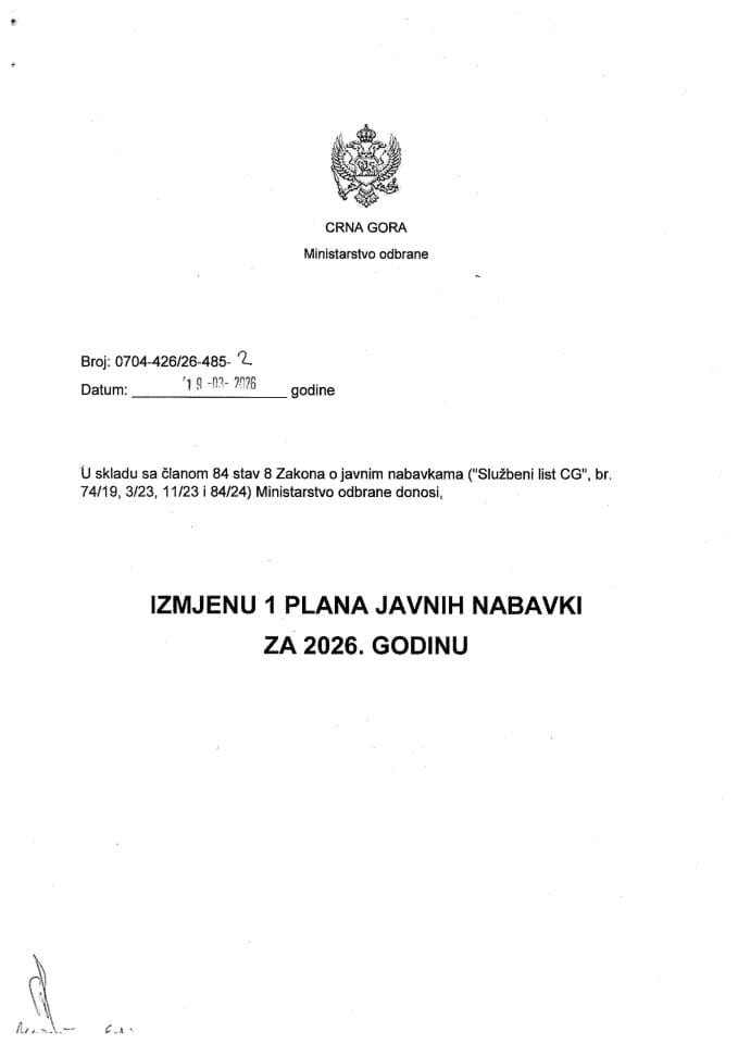 02 Izmjena 1 Plana javnih nabavki