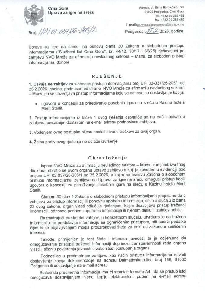 Rješenje SPI 27.02.2026